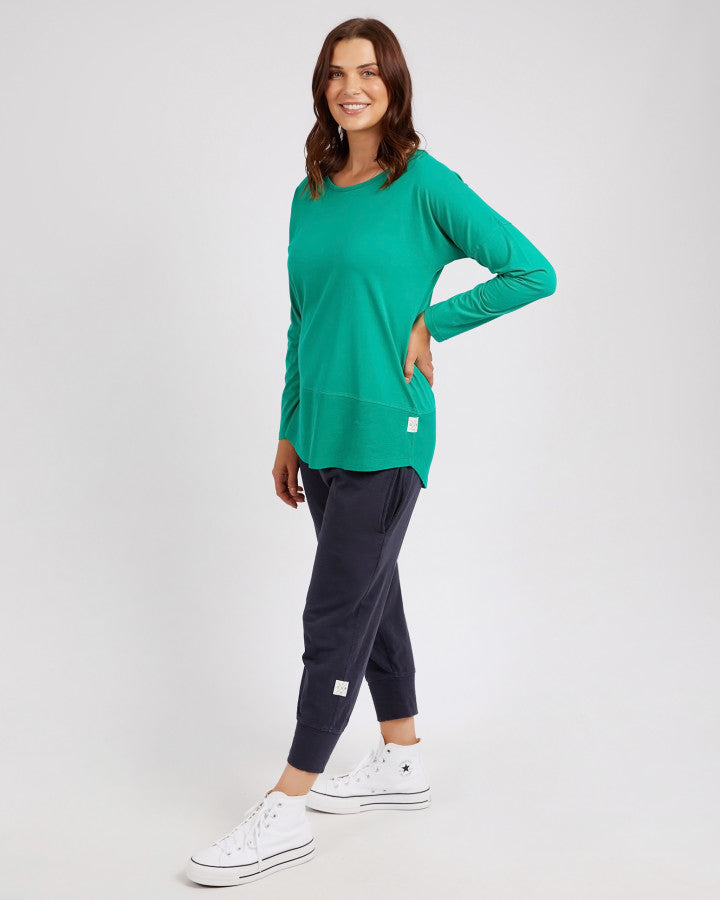 Rib Long Sleeve Tee | Goodness Green