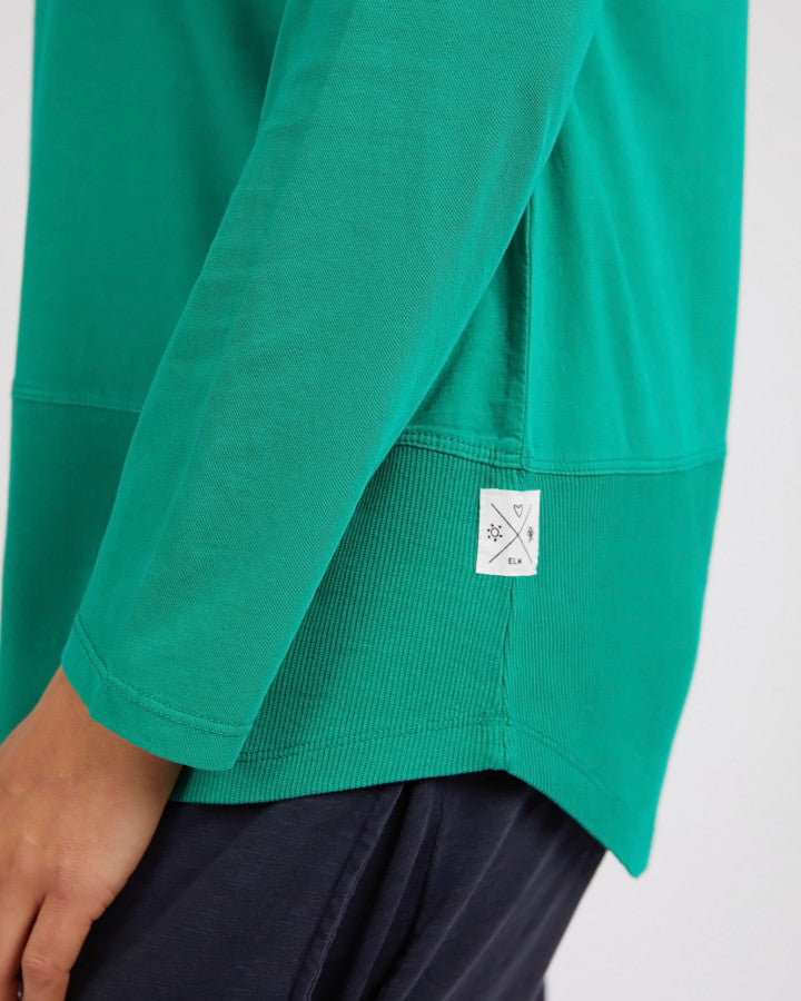 Rib Long Sleeve Tee | Goodness Green