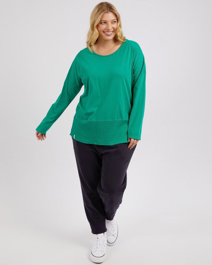 Rib Long Sleeve Tee | Goodness Green