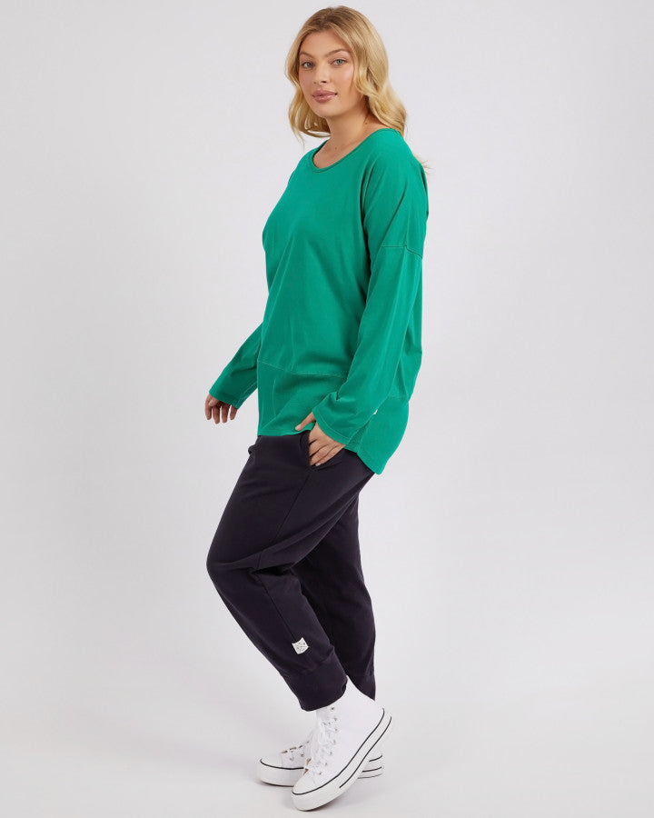 Rib Long Sleeve Tee | Goodness Green