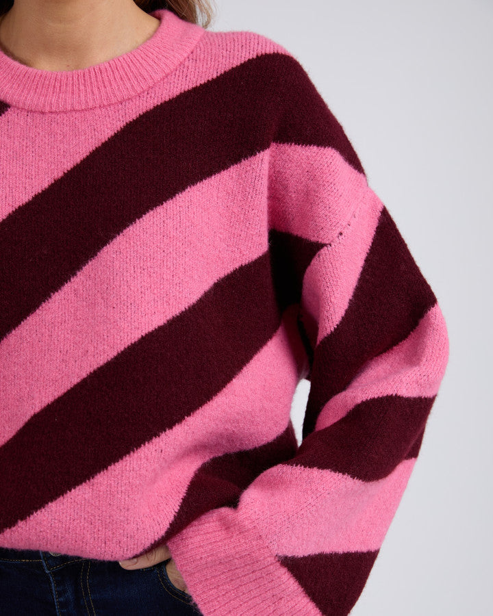 Sage Diagonal Stripe Knit