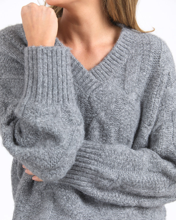 Tallulah Cable Knit | Charcoal