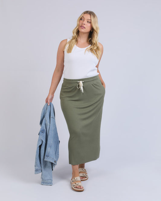 Xanthe Rib Skirt | Clover