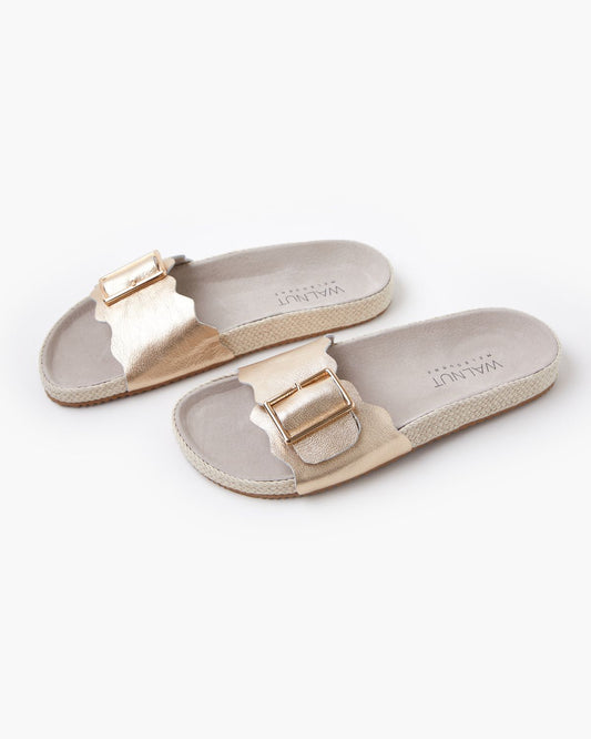 Bex Leather Slide | Platinum