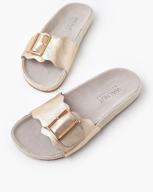 Bex Leather Slide | Platinum