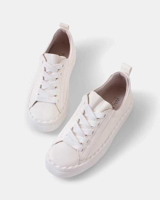 Henson Leather Sneaker | White Pebble